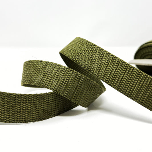 25mm Polypropylene Webbing Khaki Green