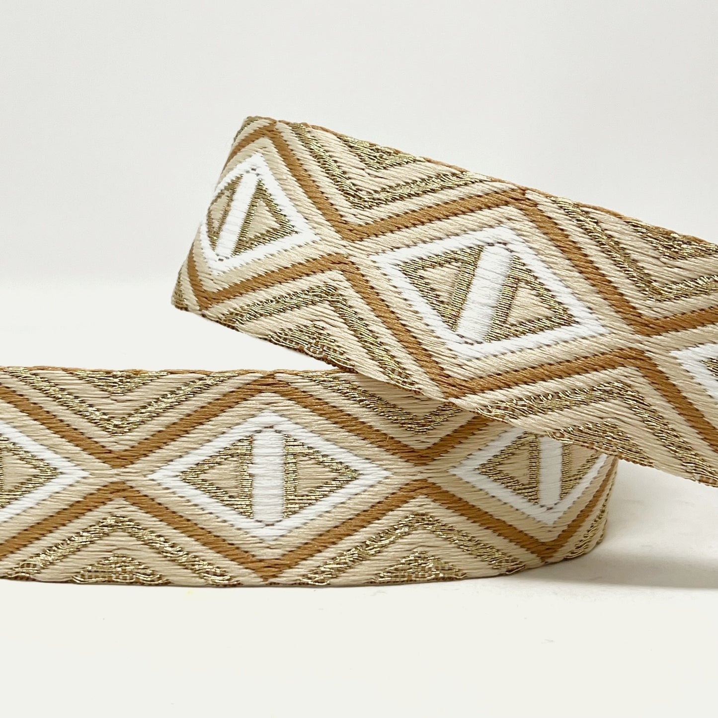 geometric webbing, gold, 38mm