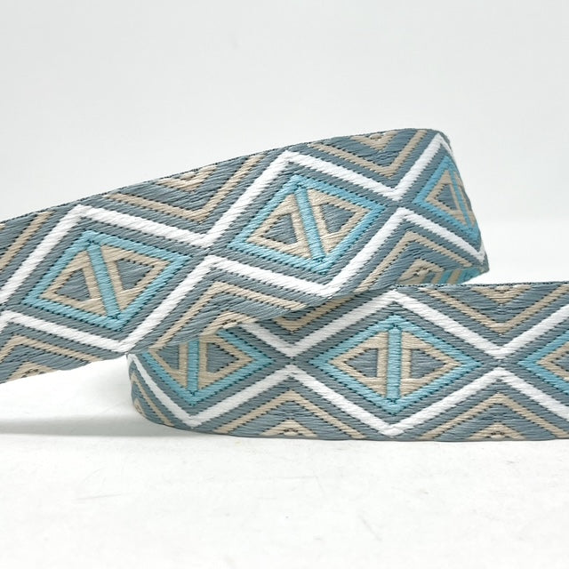 geometric webbing, teal, 38mm