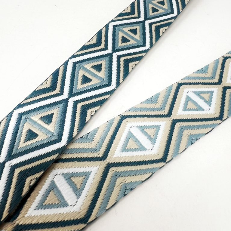 geometric webbing, teal/stone  38mm