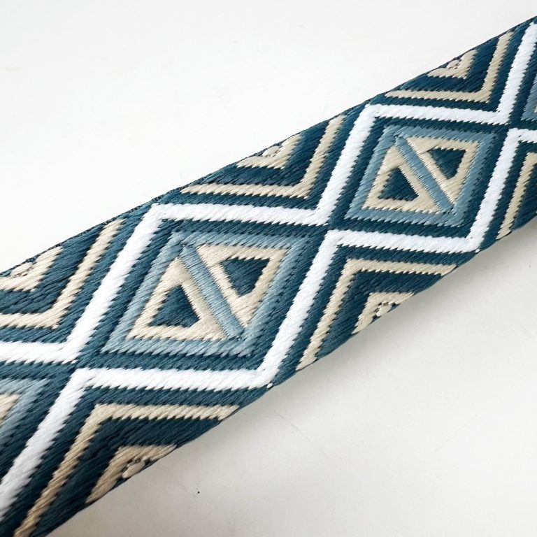 geometric webbing, teal/stone  38mm