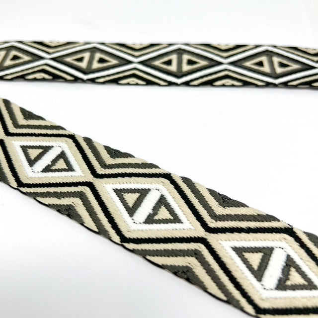 geometric webbing, black/stone  38mm