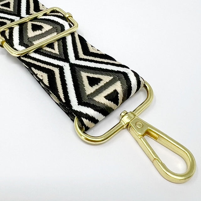 geometric webbing, black/stone  38mm
