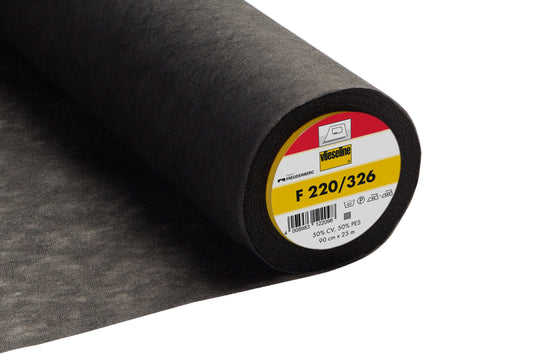 Vlieseline F220/326 Medium Iron On Interfacing - Charcoal/grey - per mtr