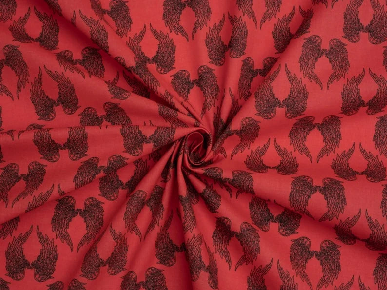Printed Polycotton Fabric - angel wings