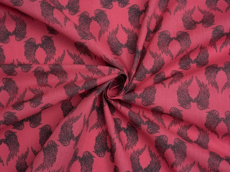Printed Polycotton Fabric - angel wings