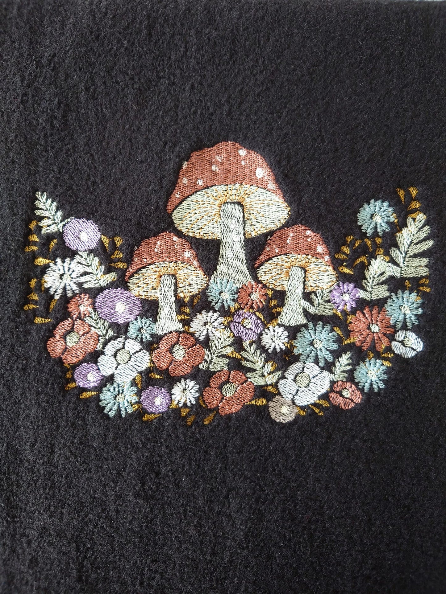 Mushrooms and Floral Machine Embroidery Design