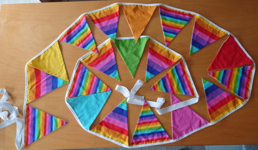 Handmade Rainbow Bunting 20 flags