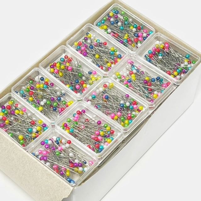 80 pack pearl head pins in clear box