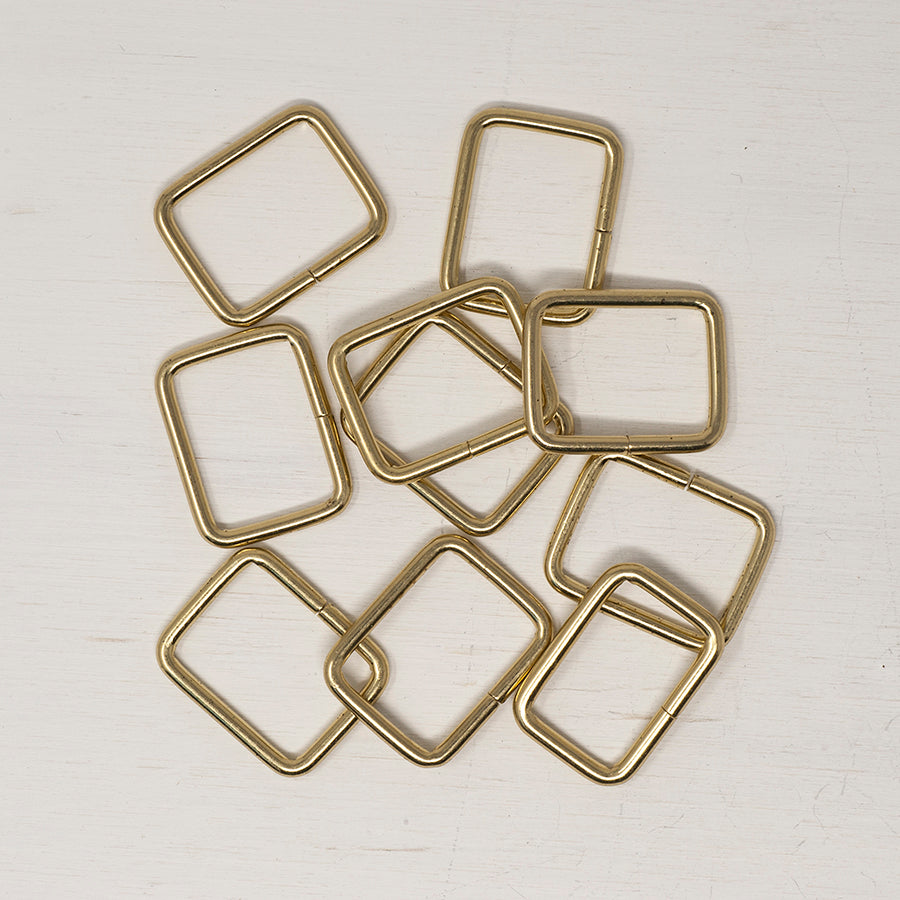 25mm bright brass rectangle connector