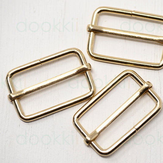 32mm Rectangle Slider - bright brass