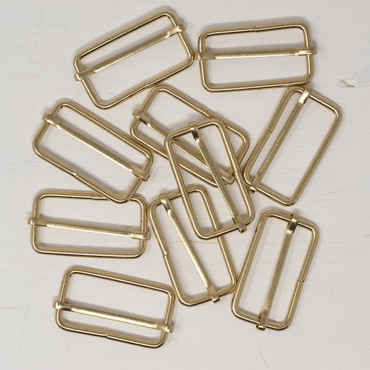 38mm Rectangle Slider - bright Brass