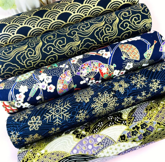 Japanese quilting set. 5 - 20x25cm pieces