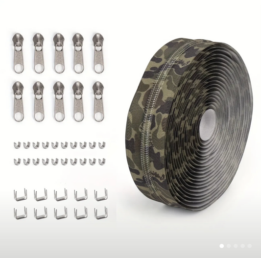 Camouflage zipper tape