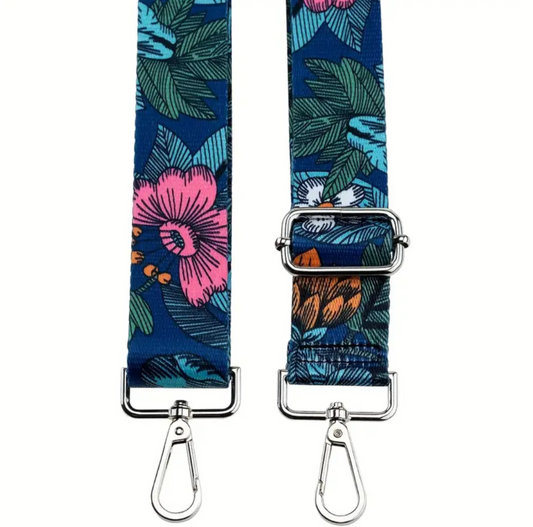 Floral & silver bag strap