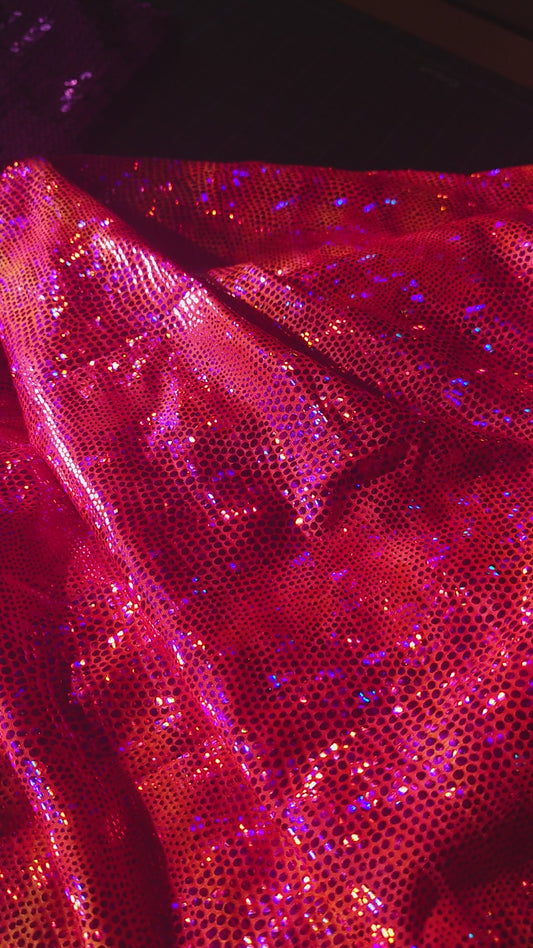 Holographic rainbow pink Lycra
