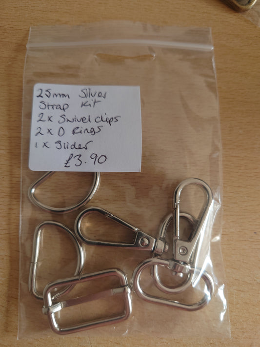 25mm Bag Strap Kit - silver