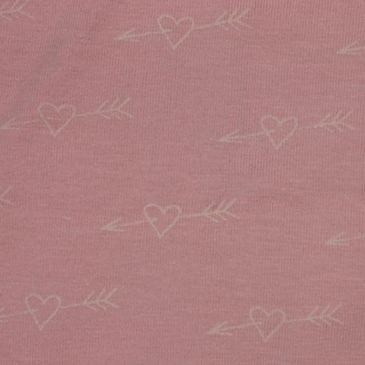 Pink glow in the dark hearts - Cotton Jersey