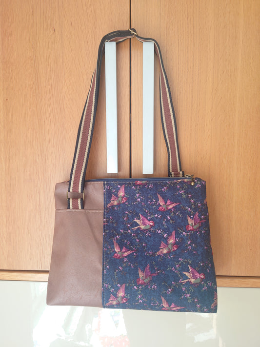 Faux leather & cotton Handbag