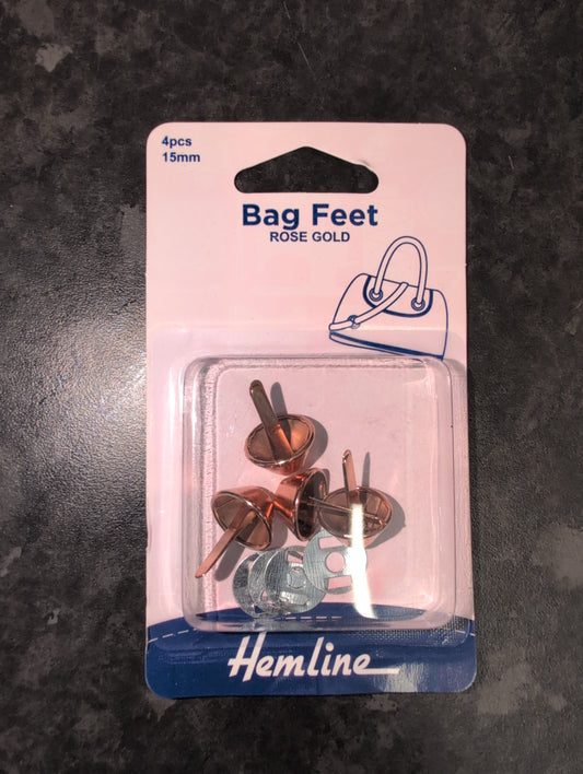 Bag feet: 15mm: Rose Gold: 4 Pieces