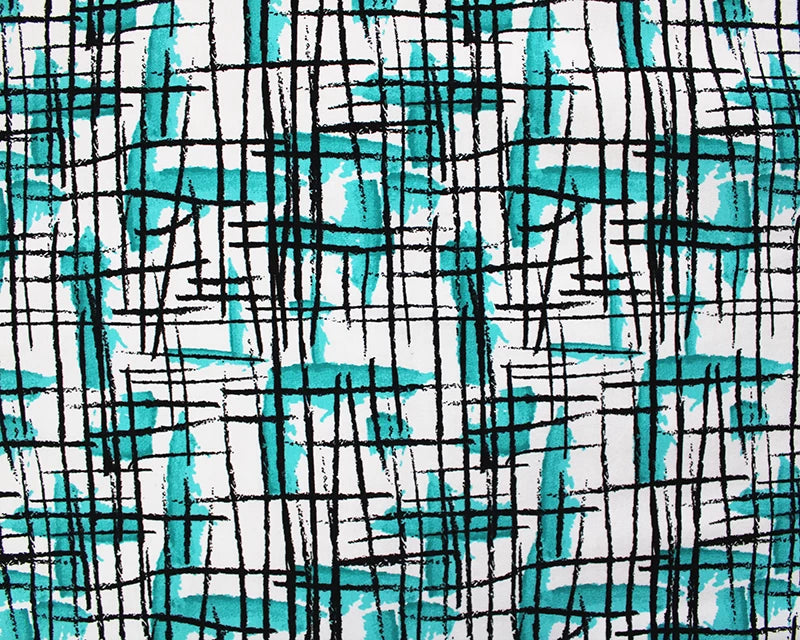 Lines & turquoise Cotton Jersey