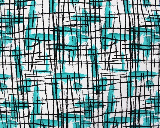 Lines & turquoise Cotton Jersey
