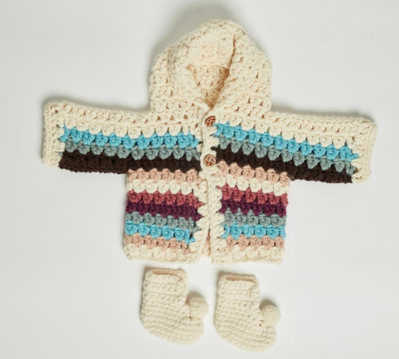 Free crochet JACKET and BOOTIES: - By Wendy Wools