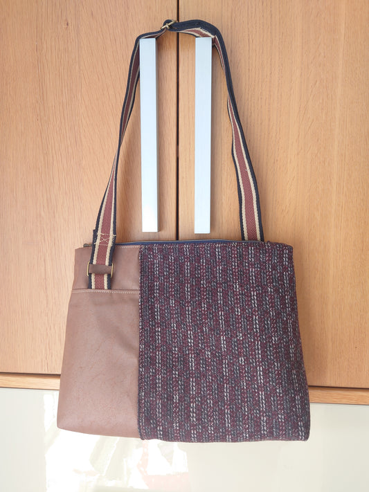 Faux leather & wool mix Handbag