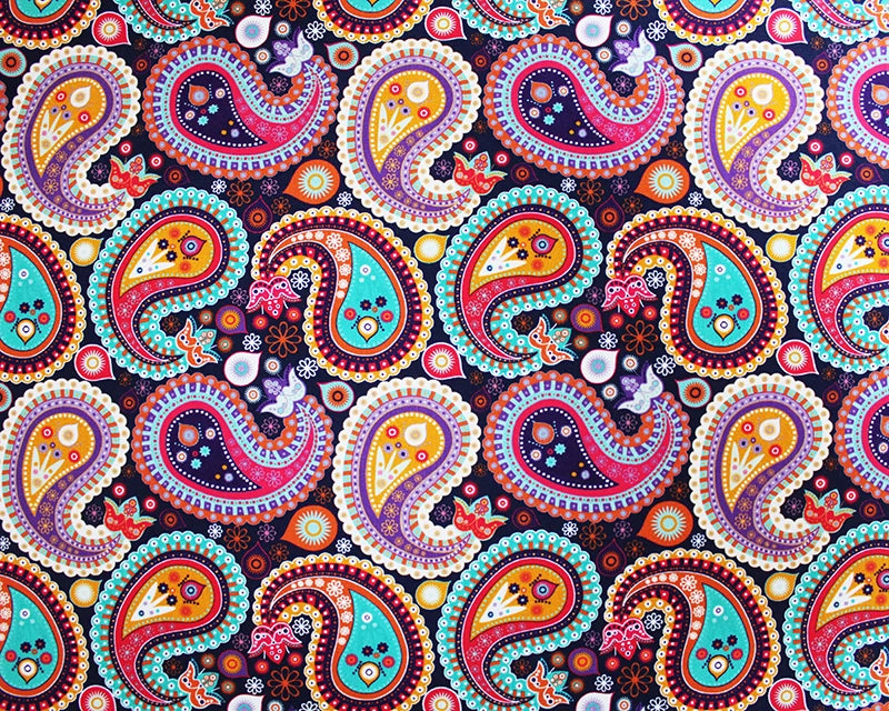 Bold Paisley Digital Cotton Jersey