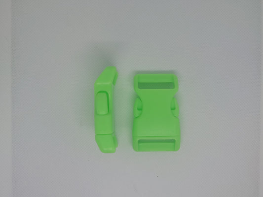 2 x 25mm plastic curved buckle- slide release - lime