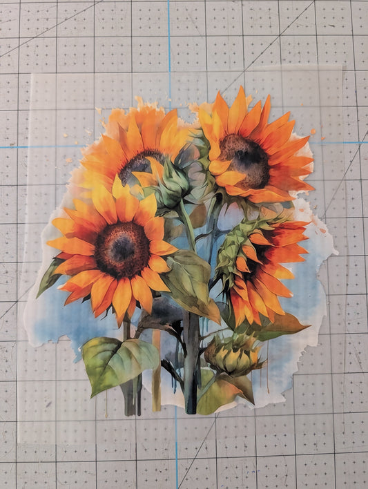 Iron on transfer - sunflower 8" x 8"
