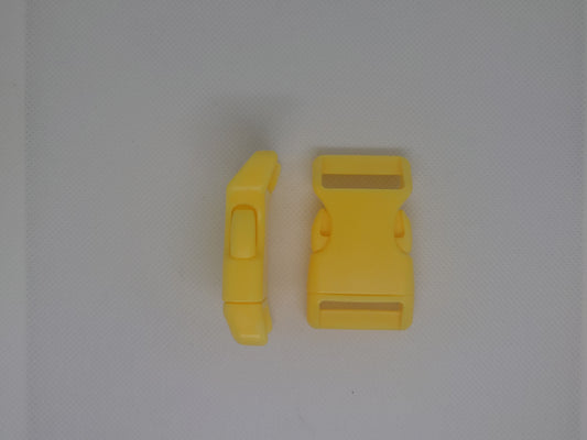 2 x 25mm plastic curved buckle- slide release - yellow
