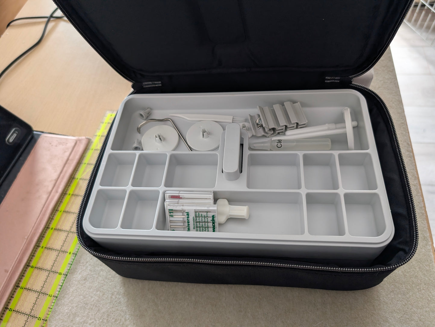 Janome sewing machine feet and accessories box