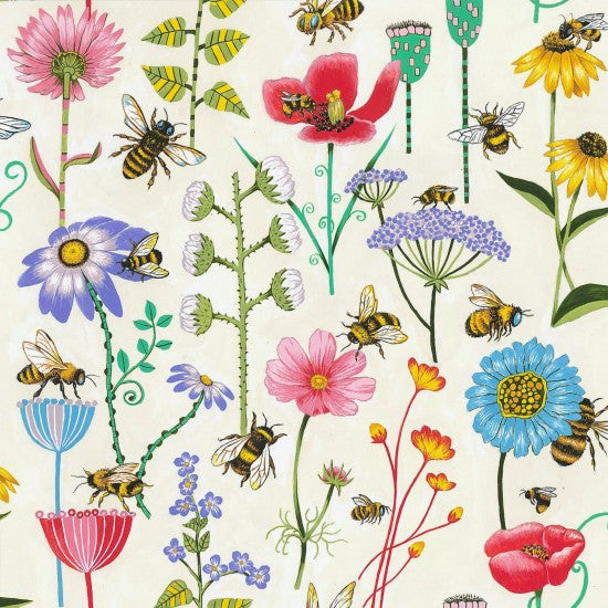 Nutex floral bees 100% cotton