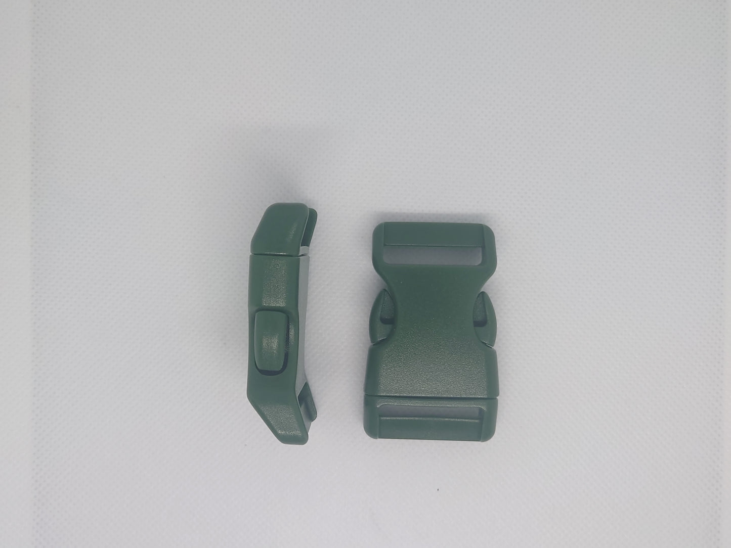 2 x 25mm plastic curved buckle- slide release - dark green
