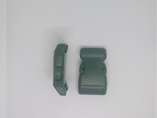 2 x 25mm plastic curved buckle- slide release - dark green
