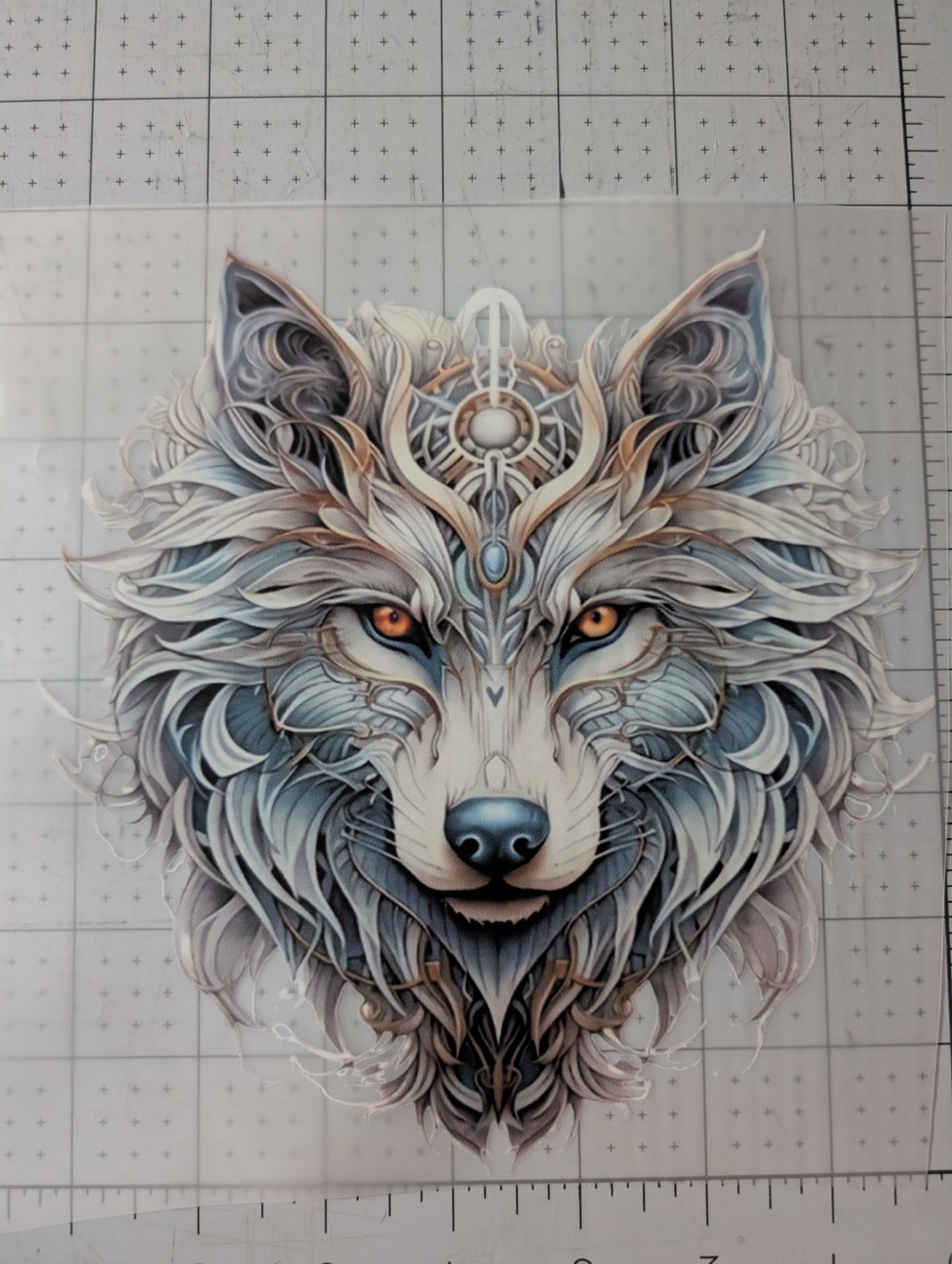 Iron on transfer - wolf head 7" x 8"