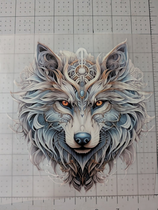 Iron on transfer - wolf head 7" x 8"