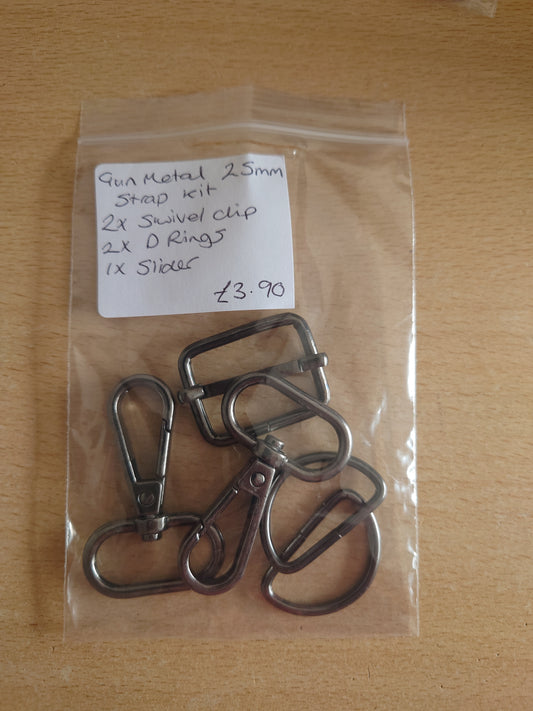 25mm Bag Strap Kit - gunmetal