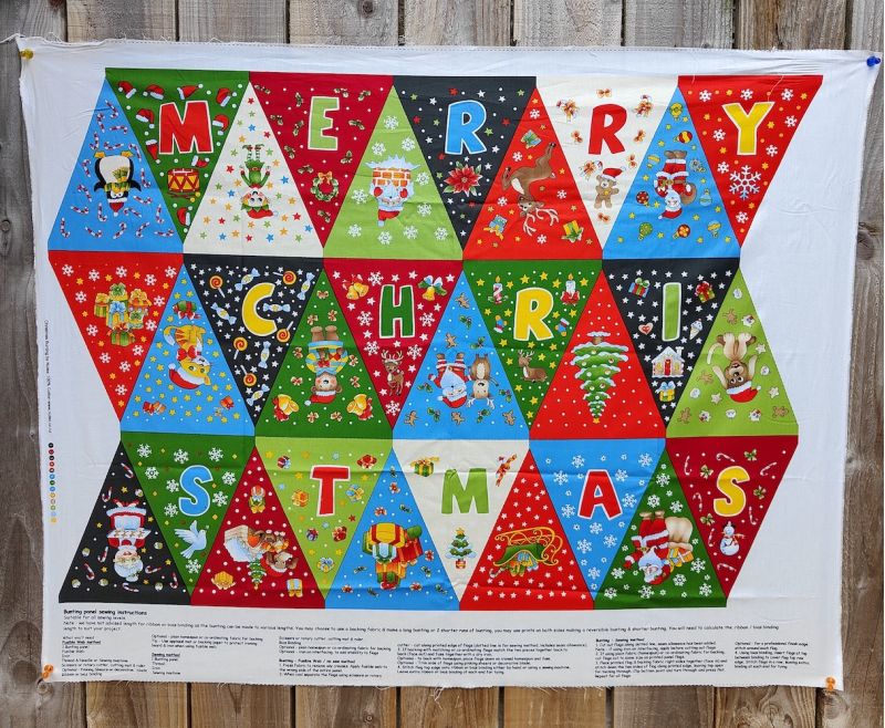 Christmas Bunting panel Nutex 100% Cotton