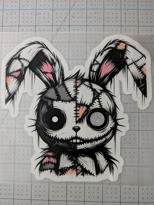 Iron on transfer - scary bunny 9" x 8.5"