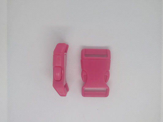 2 x 25mm plastic curved buckle- slide release - hot pink