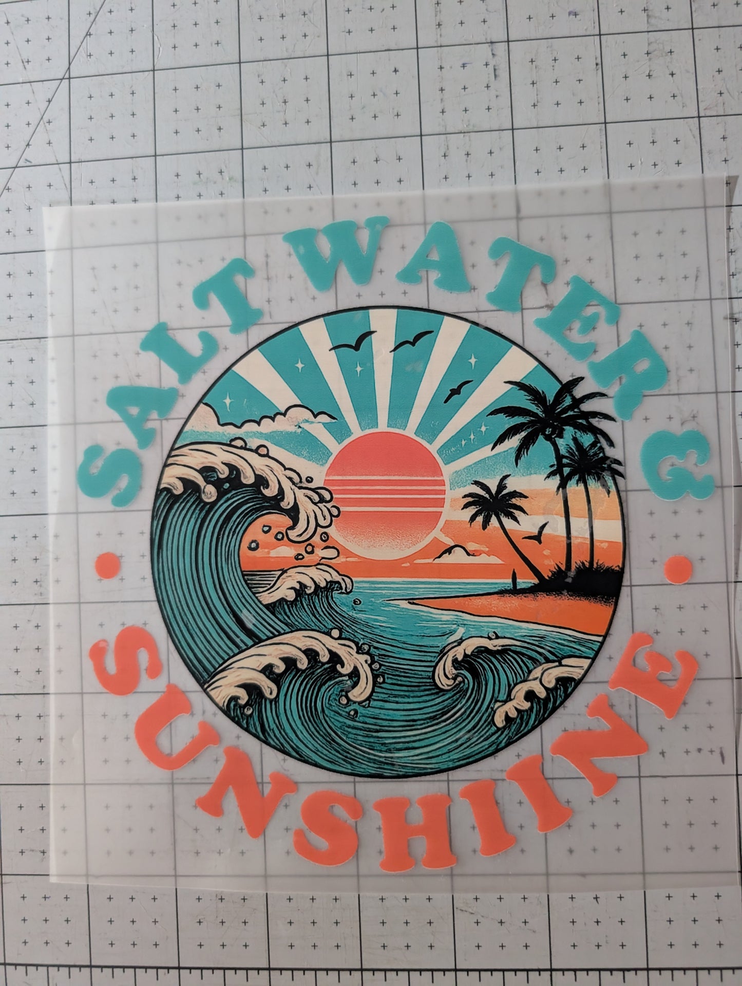 Iron on transfer - Salt Water sunshine 7" x 7"