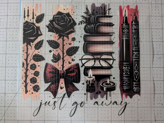 Iron on transfer - go away strips 9" x 9"