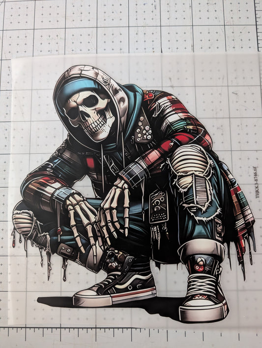 Iron on transfer - skeleton 7" x 8"