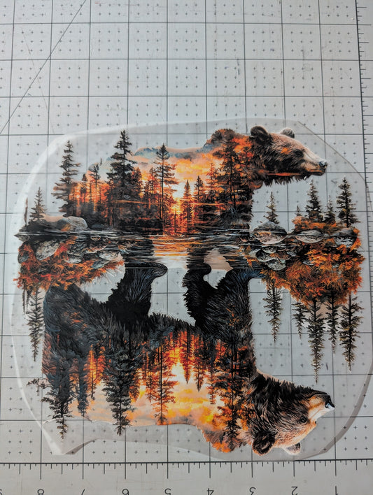 Iron on transfer - bear reflection 9" x 8"