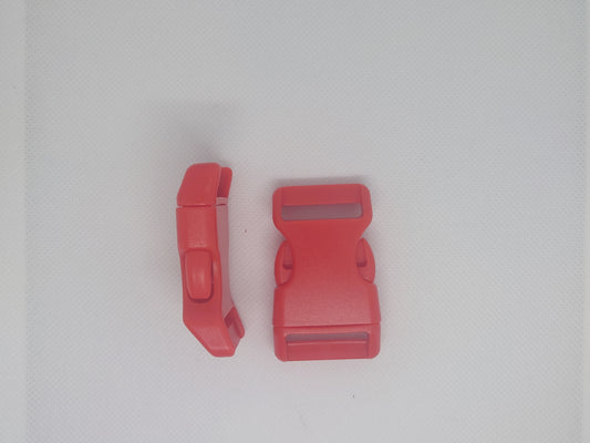 2 x 25mm plastic curved buckle- slide release - red