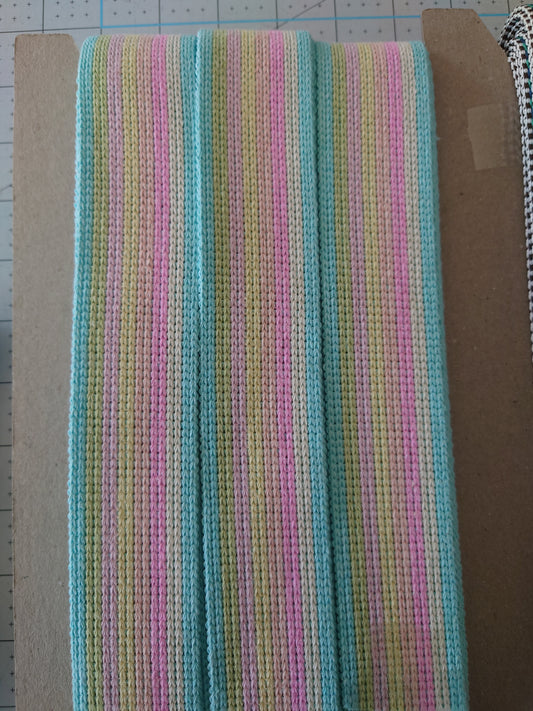 Pastel rainbow webbing 40mm wide