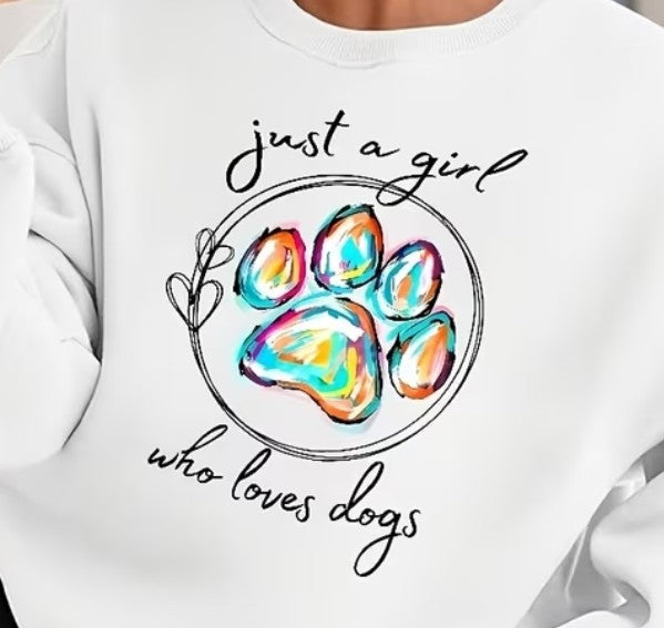 Iron on transfer - just a girl who loves dogs