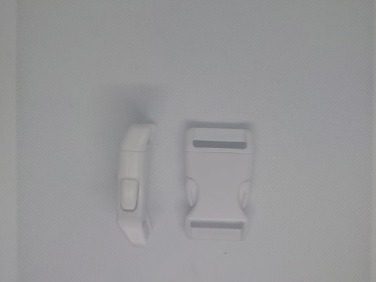 2 x 25mm plastic curved buckle- slide release - White